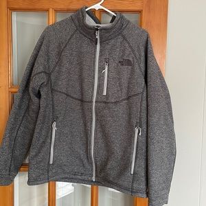 North Face Mens full zip gray fleece